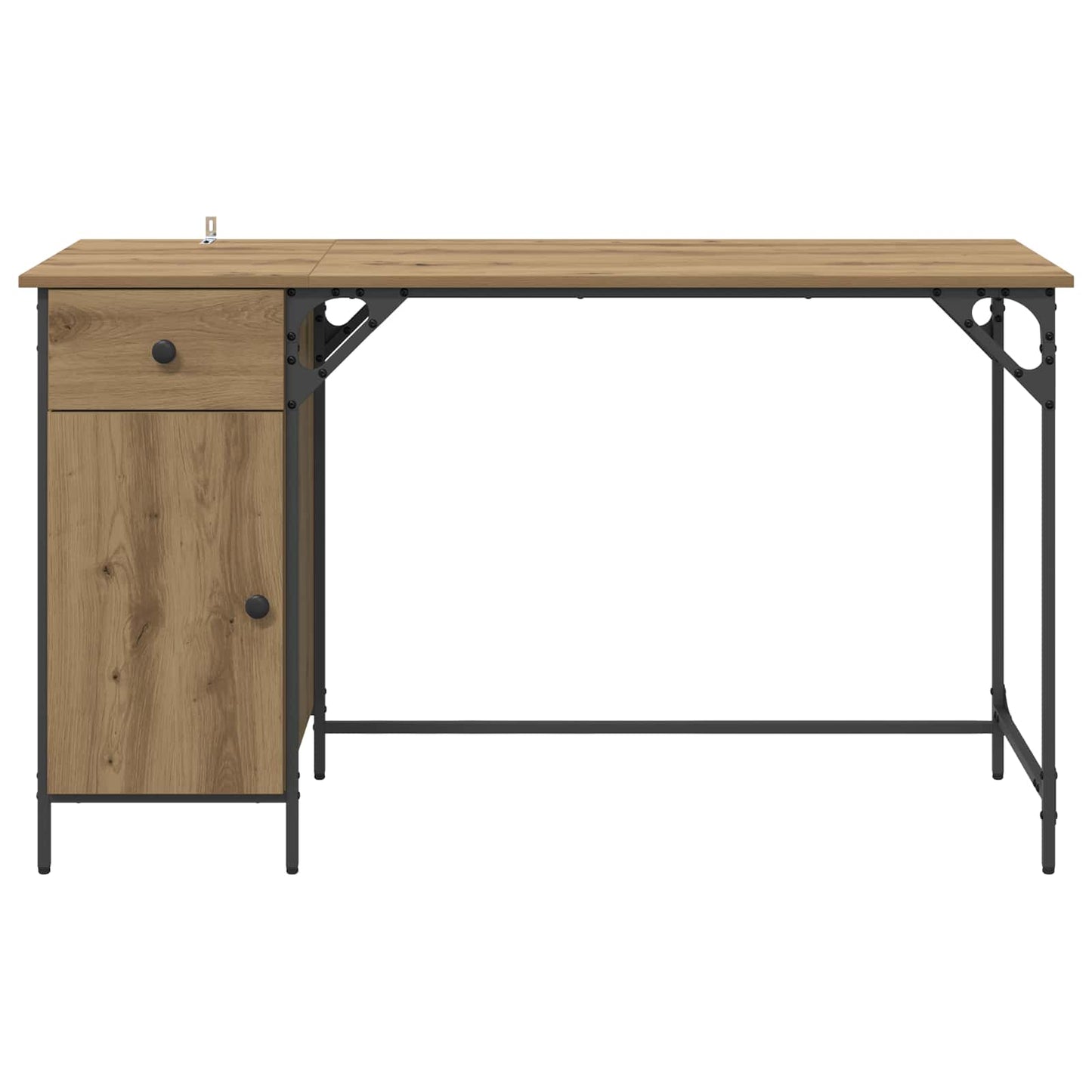 vidaXL Computer Desk Artisan Oak 131 x 48 x 75 cm Engineered Wood