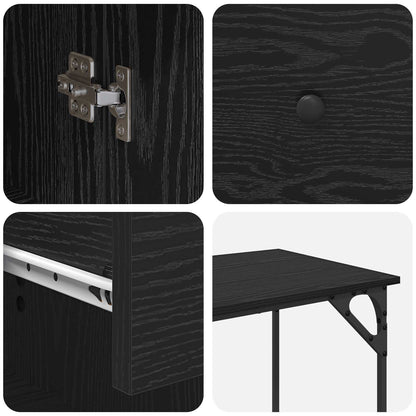 vidaXL Computer Desk Black Oak 131 x 48 x 75 cm Engineered Wood