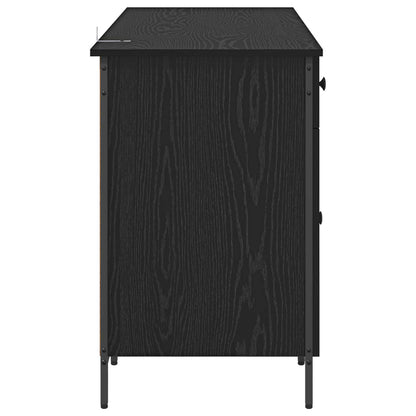 vidaXL Computer Desk Black Oak 131 x 48 x 75 cm Engineered Wood