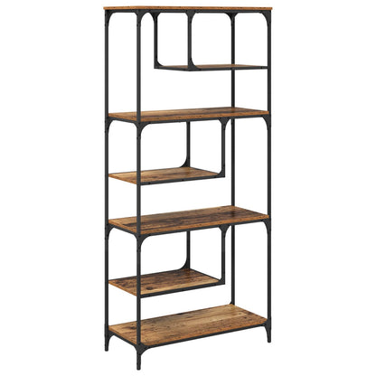 vidaXL Bookcase 6-Tier Engineered Wood Old wood