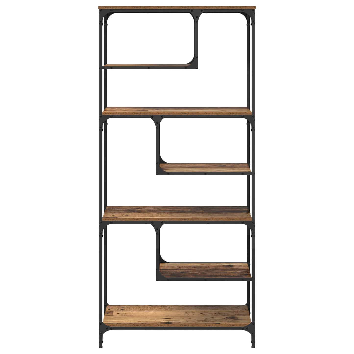 vidaXL Bookcase 6-Tier Engineered Wood Old wood