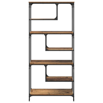 vidaXL Bookcase 6-Tier Engineered Wood Old wood