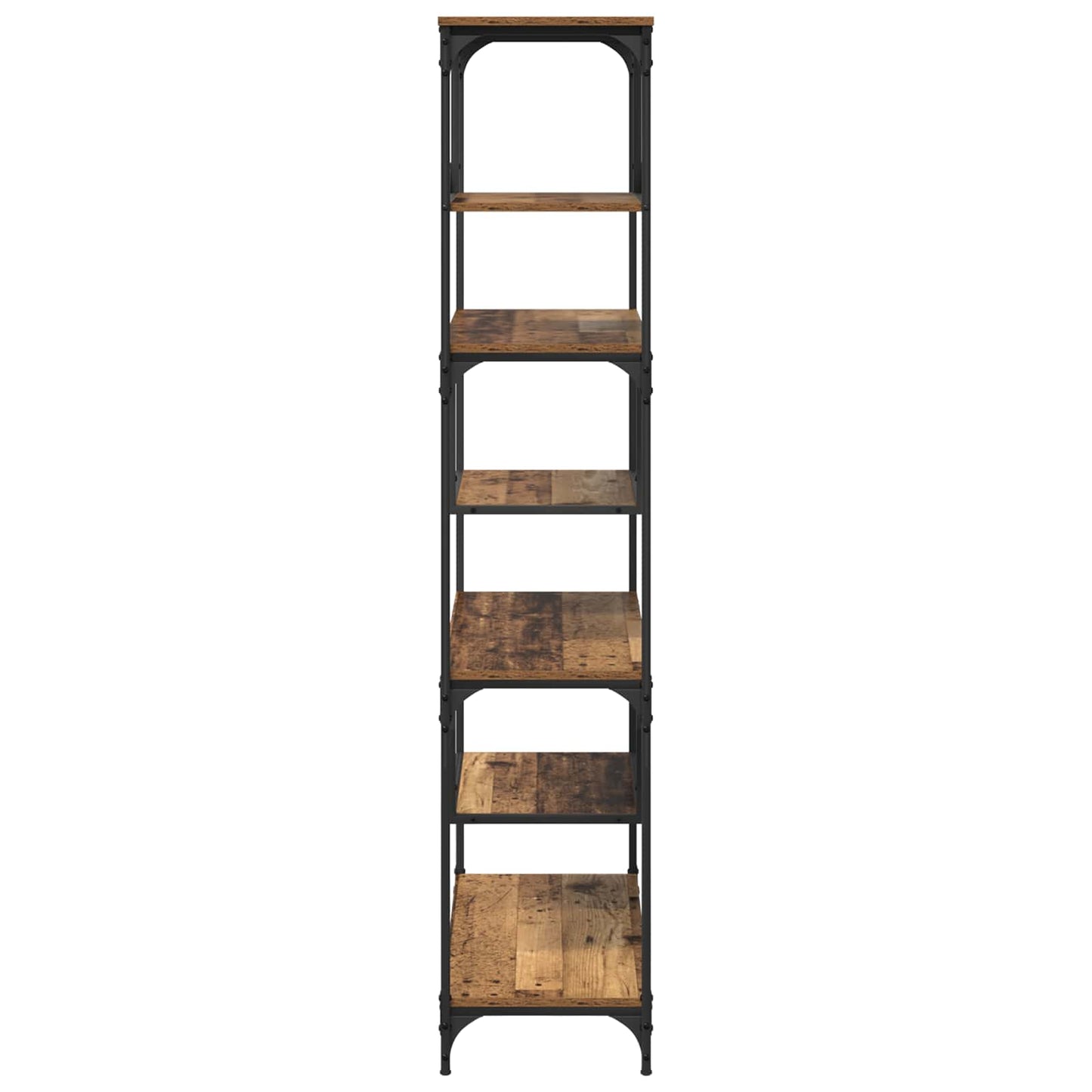 vidaXL Bookcase 6-Tier Engineered Wood Old wood