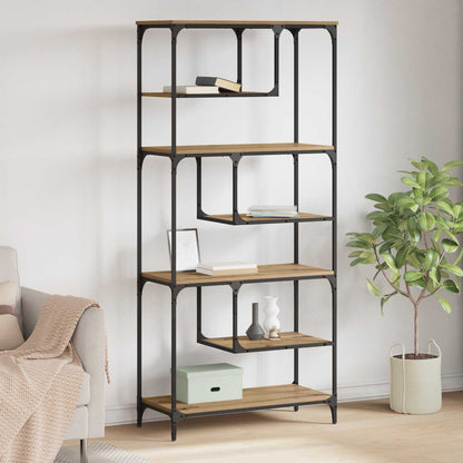 vidaXL Bookcase 6-Tier Engineered Wood Artisan oak