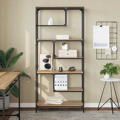 vidaXL Bookcase 6-Tier Engineered Wood Artisan oak