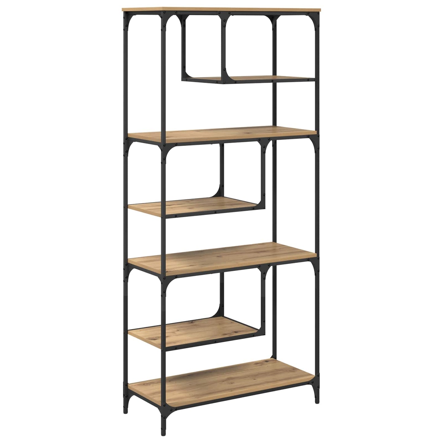 vidaXL Bookcase 6-Tier Engineered Wood Artisan oak