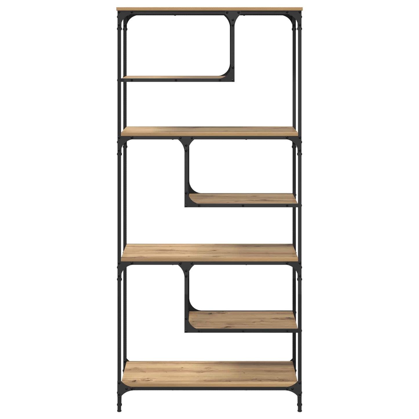 vidaXL Bookcase 6-Tier Engineered Wood Artisan oak