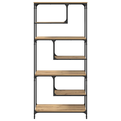 vidaXL Bookcase 6-Tier Engineered Wood Artisan oak