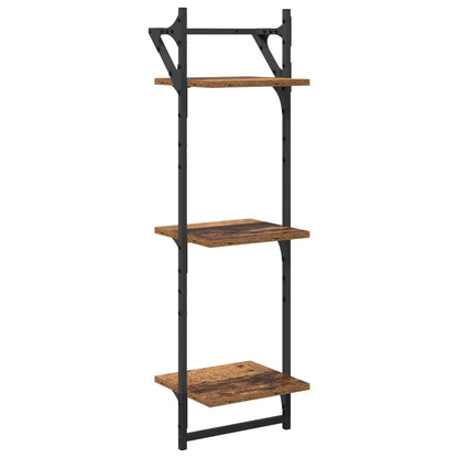 vidaXL Wall Shelf Set 6 pcs Old Wood 100 x 25 x 30 cm Engineered Wood