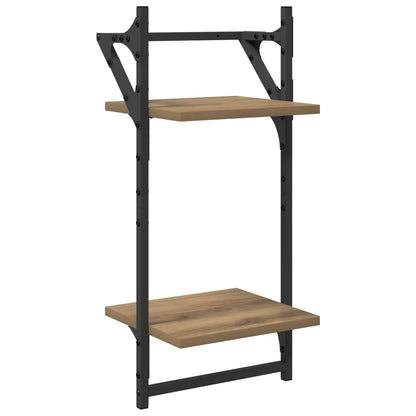 vidaXL Wall Shelf Set with Shelf 6 pcs Artisan Oak 100 x 25 x 30 cm