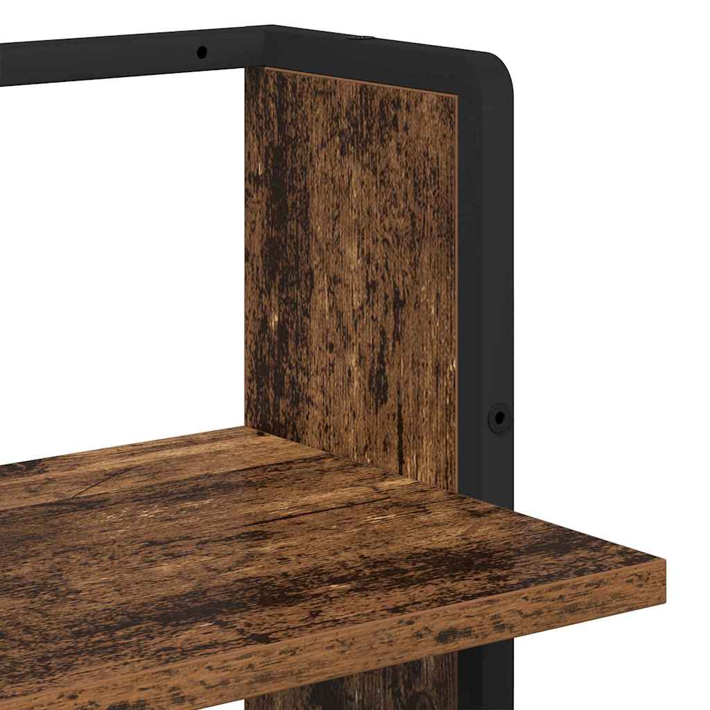 vidaXL Wall Shelf with Shelf Old Wood 30 x 25 x 100 cm Engineered Wood
