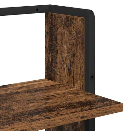 vidaXL Wall Shelf with Shelf Old Wood 30 x 25 x 100 cm Engineered Wood