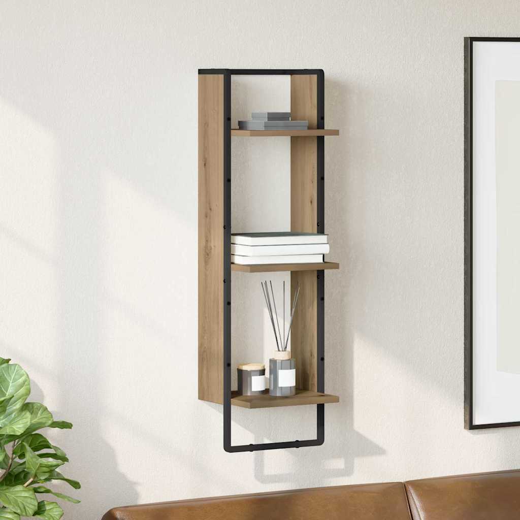 vidaXL Wall Shelf Wall-Mounted Artisan Oak 30 x 25 x 100 cm