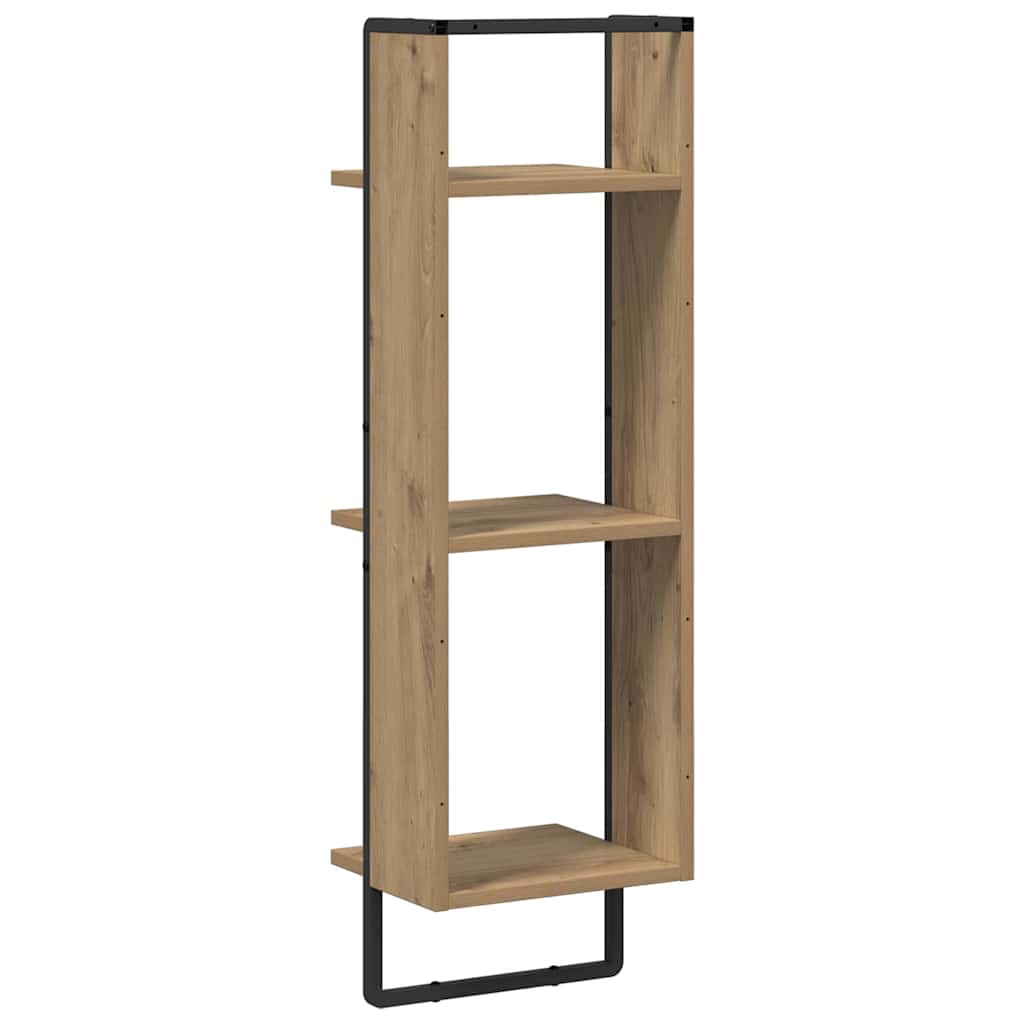 vidaXL Wall Shelf Wall-Mounted Artisan Oak 30 x 25 x 100 cm