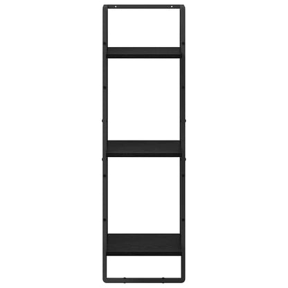 vidaXL Wall Shelf Black Oak 30 x 25 x 100 cm Engineered Wood