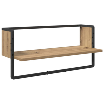 vidaXL Wall Shelf Set with Shelf 4 pcs Artisan Oak 65 x 25 x 30 cm