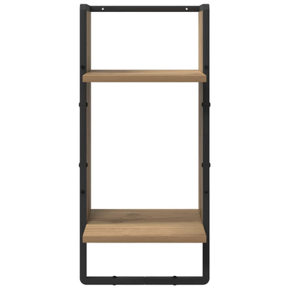 vidaXL Wall Shelf Set with Shelf 4 pcs Artisan Oak 65 x 25 x 30 cm