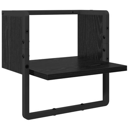 vidaXL Wall Shelf Set 4 pcs Black Oak 65 x 25 x 30 cm Engineered Wood