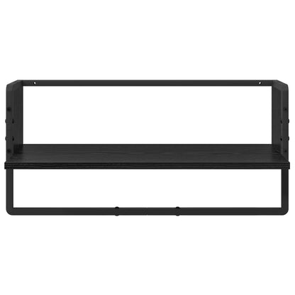 vidaXL Wall Shelf Set 4 pcs Black Oak 65 x 25 x 30 cm Engineered Wood