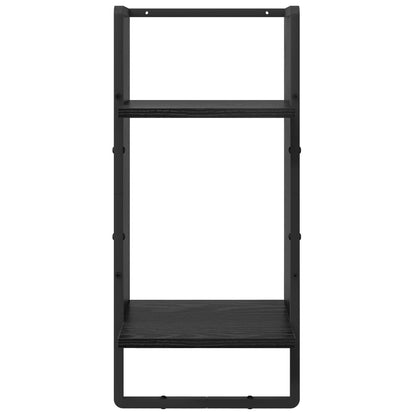 vidaXL Wall Shelf Set 4 pcs Black Oak 65 x 25 x 30 cm Engineered Wood