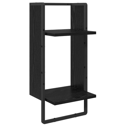 vidaXL Wall Shelf Set 6 pcs Black Oak 100 x 25 x 30 cm Engineered Wood