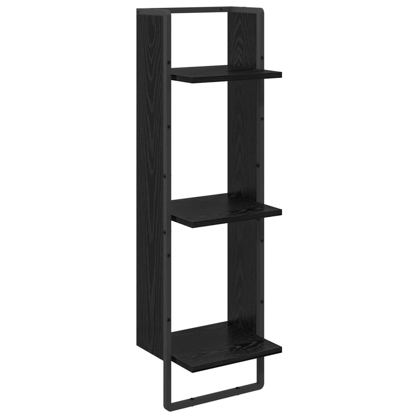 vidaXL Wall Shelf Set 6 pcs Black Oak 100 x 25 x 30 cm Engineered Wood