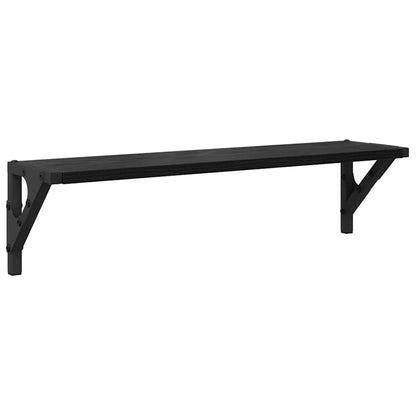 vidaXL Wall Shelves 2 pcs Black Oak 60 x 15 x 15.5 cm Engineered Wood