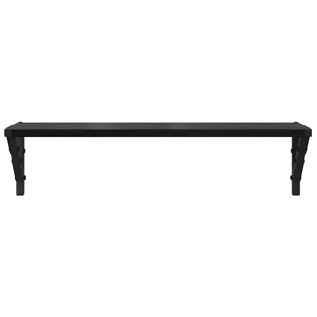 vidaXL Wall Shelves 2 pcs Black Oak 60 x 15 x 15.5 cm Engineered Wood