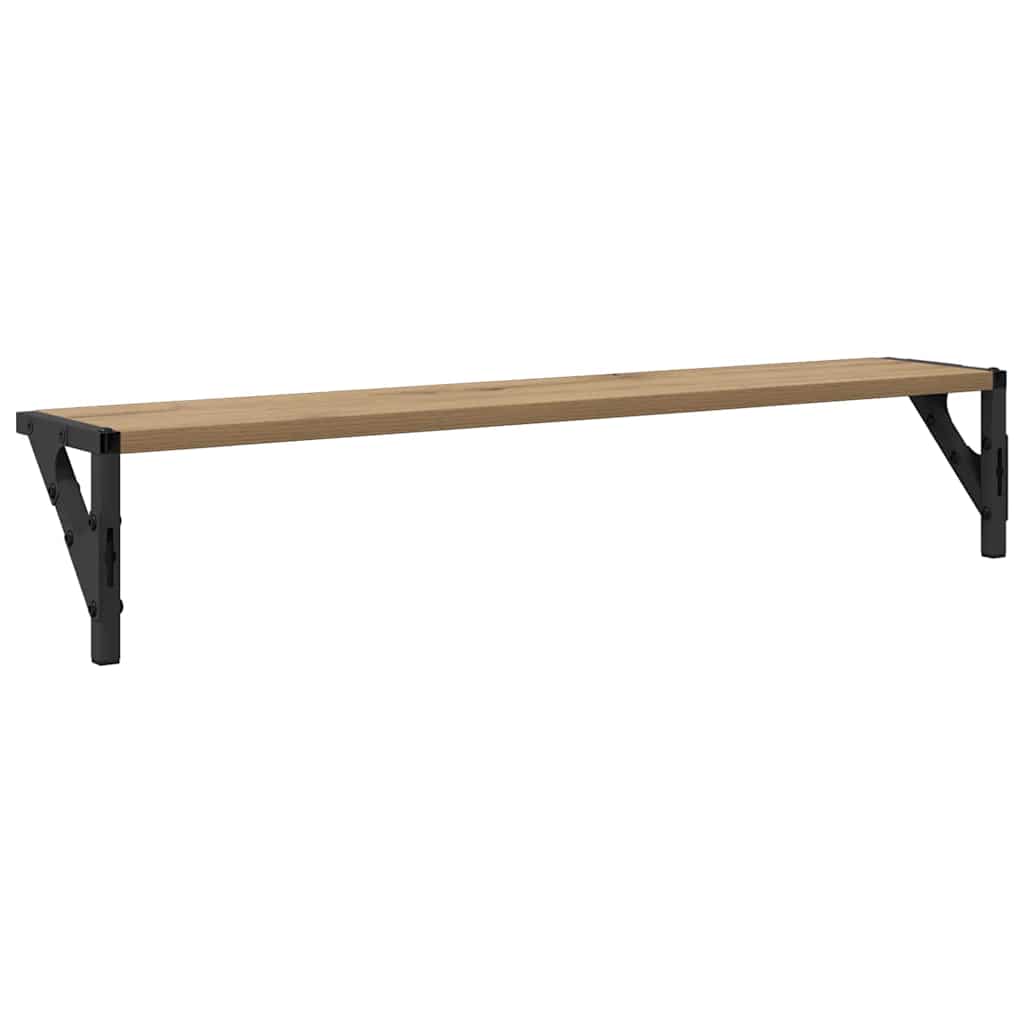vidaXL Wall Shelves with Shelf 2 pcs Artisan Oak 80 x 15 x 15.5 cm