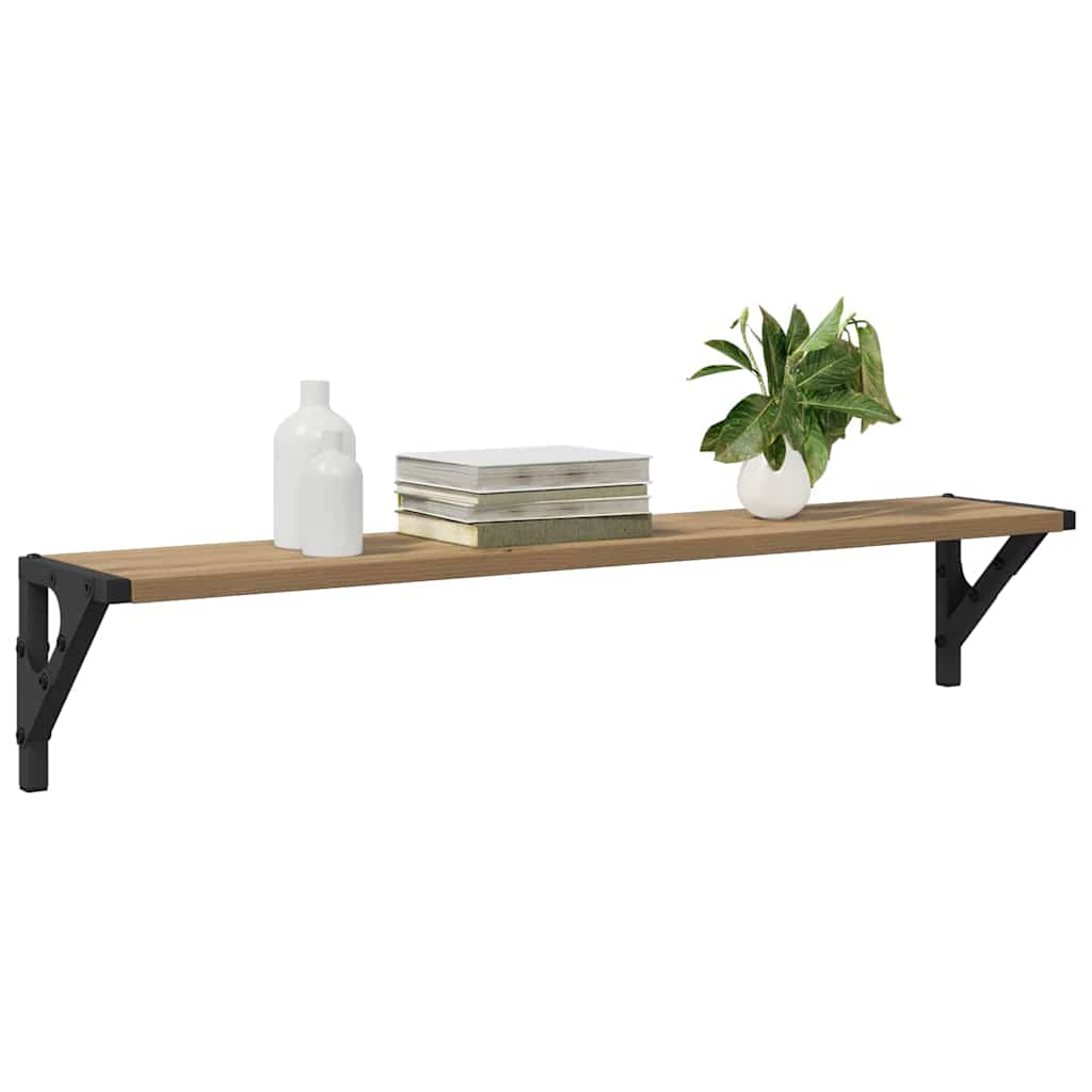 vidaXL Wall Shelves with Shelf 2 pcs Artisan Oak 80 x 15 x 15.5 cm