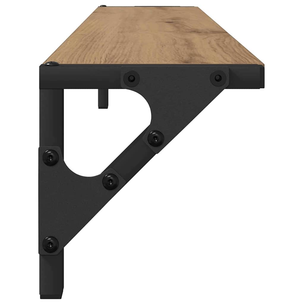 vidaXL Wall Shelves with Shelf 2 pcs Artisan Oak 80 x 15 x 15.5 cm