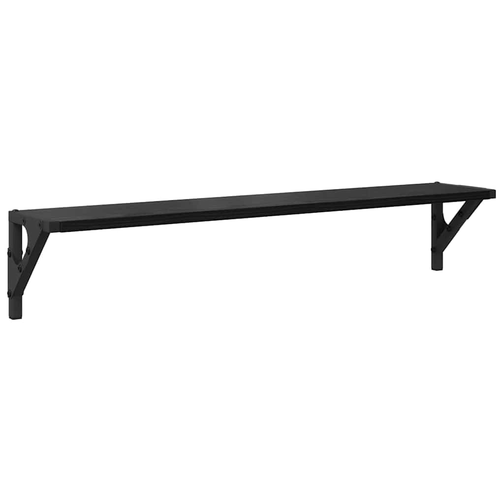 vidaXL Wall Shelves 2 pcs Black Oak 80 x 15 x 15.5 cm Engineered Wood