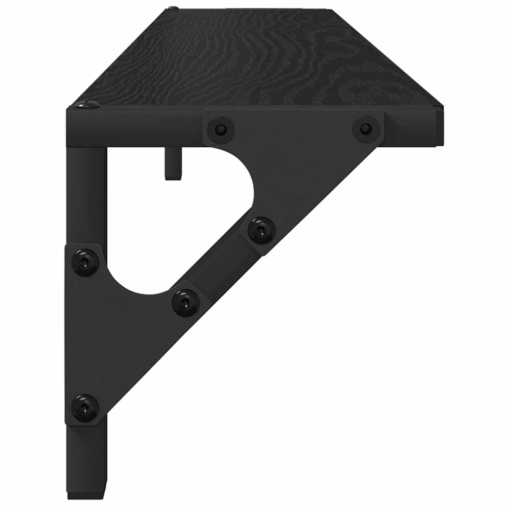 vidaXL Wall Shelves 2 pcs Black Oak 80 x 15 x 15.5 cm Engineered Wood