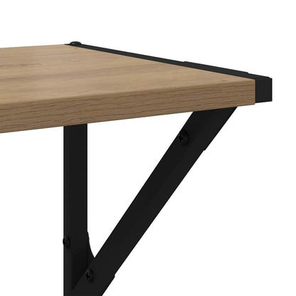 vidaXL Wall Shelves with Shelf 2 pcs Artisan Oak 60 x 25 x 25.5 cm