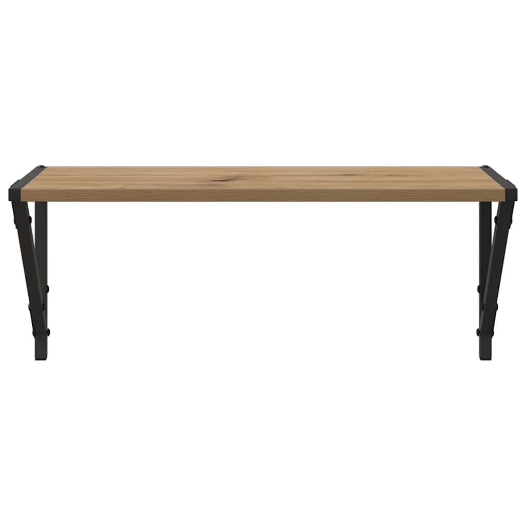 vidaXL Wall Shelves with Shelf 2 pcs Artisan Oak 60 x 25 x 25.5 cm