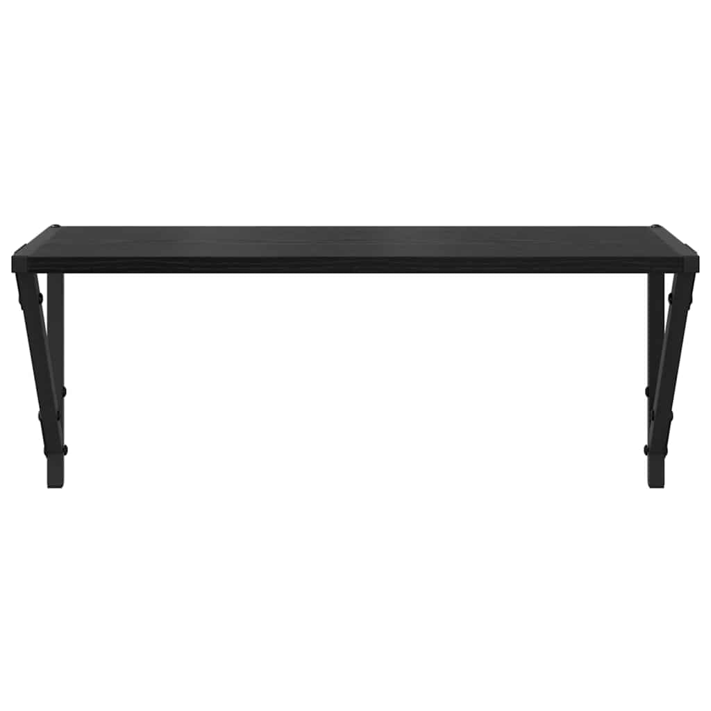vidaXL Wall Shelves 2 pcs Black Oak 60 x 25 x 25.5 cm Engineered Wood