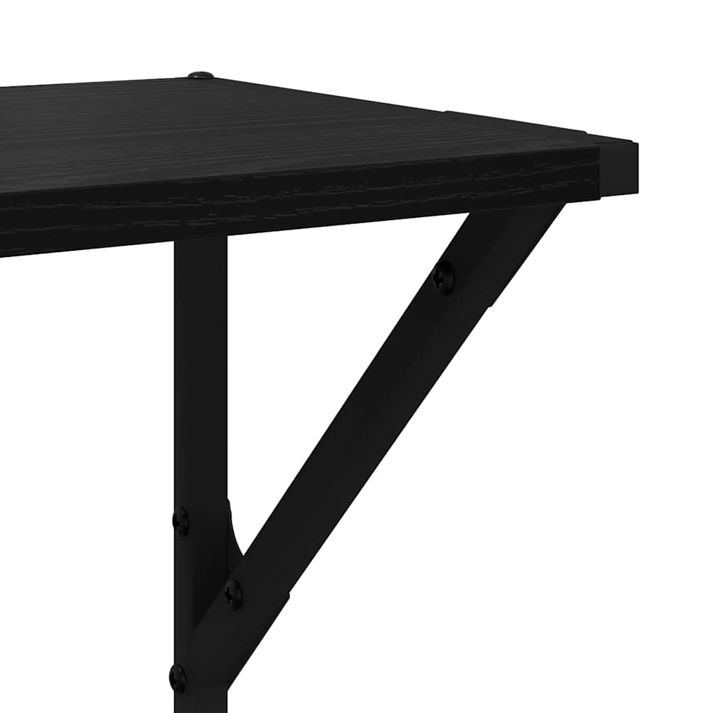 vidaXL Wall Shelves 2 pcs Black Oak 80 x 25 x 25.5 cm Engineered Wood
