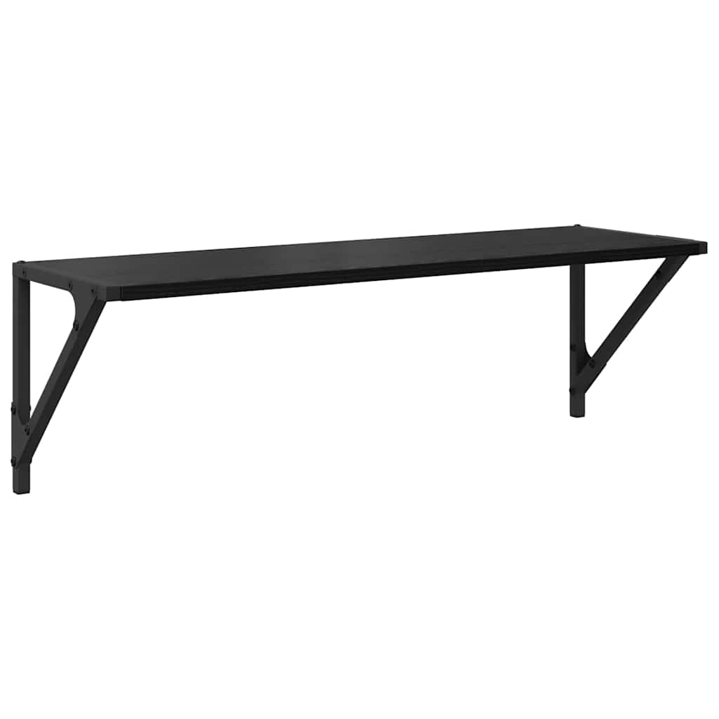 vidaXL Wall Shelves 2 pcs Black Oak 80 x 25 x 25.5 cm Engineered Wood