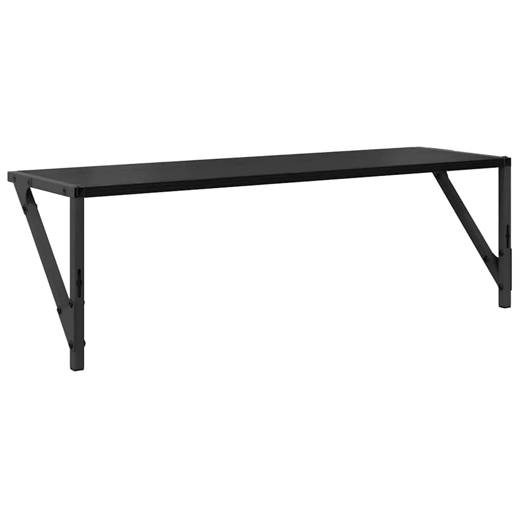 vidaXL Wall Shelves 2 pcs Black Oak 80 x 25 x 25.5 cm Engineered Wood