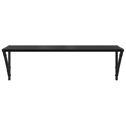 vidaXL Wall Shelves 2 pcs Black Oak 80 x 25 x 25.5 cm Engineered Wood