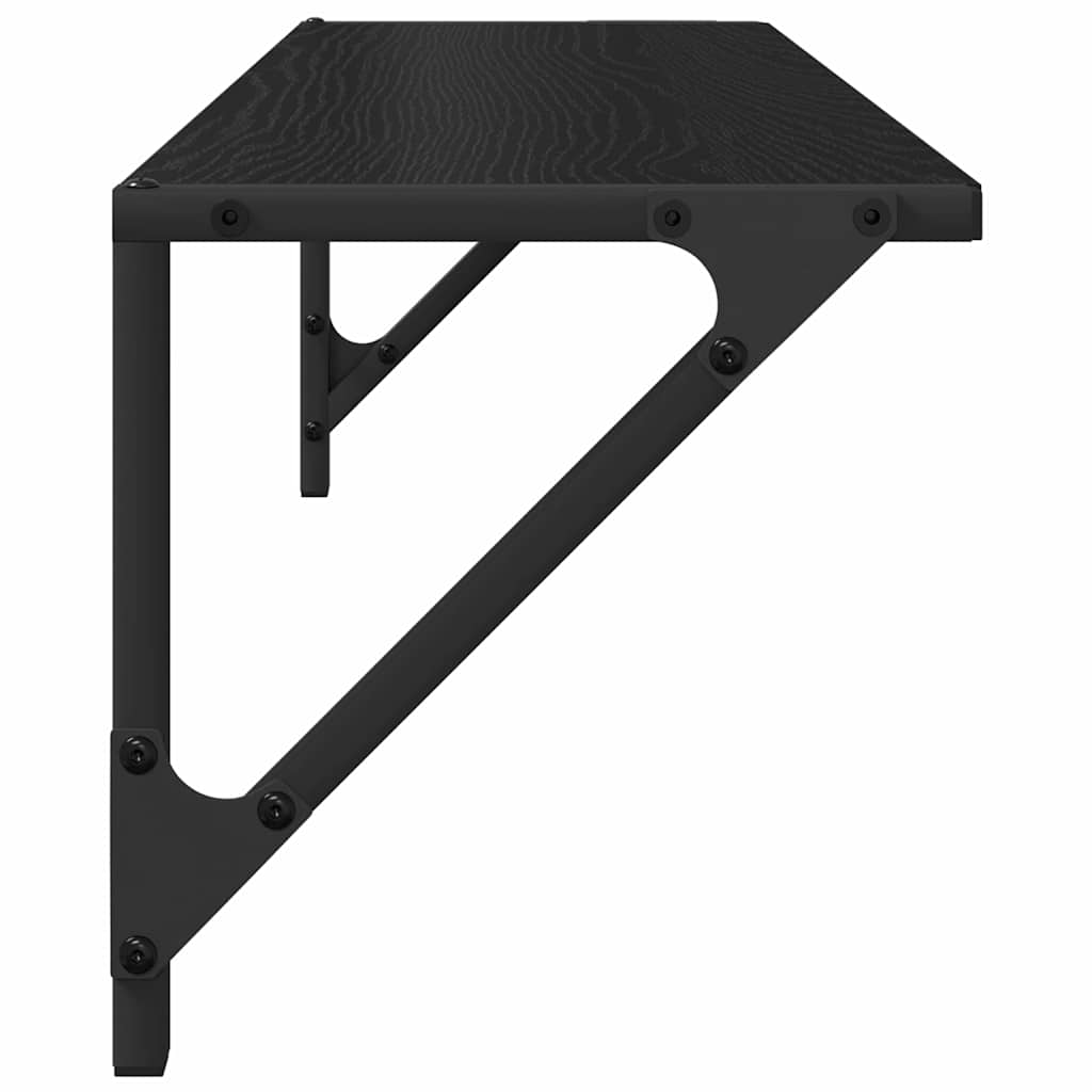 vidaXL Wall Shelves 2 pcs Black Oak 80 x 25 x 25.5 cm Engineered Wood