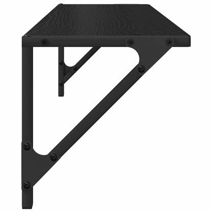 vidaXL Wall Shelves 2 pcs Black Oak 80 x 25 x 25.5 cm Engineered Wood