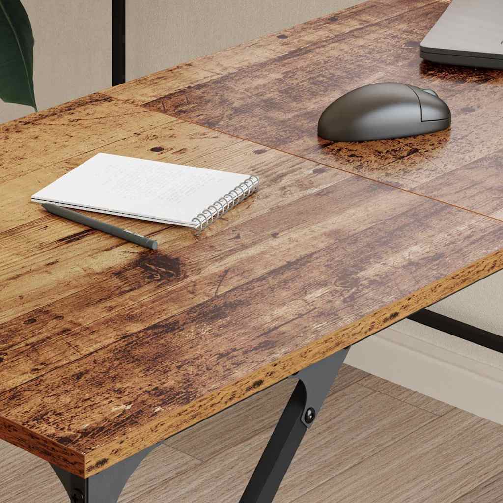 vidaXL Desk Old Wood 149 x 149 x 75 cm Engineered Wood