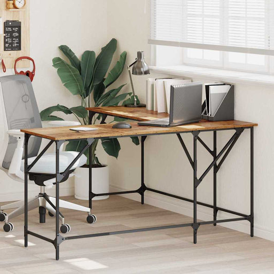 vidaXL Desk Old Wood 149 x 149 x 75 cm Engineered Wood