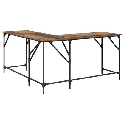 vidaXL Desk Old Wood 149 x 149 x 75 cm Engineered Wood