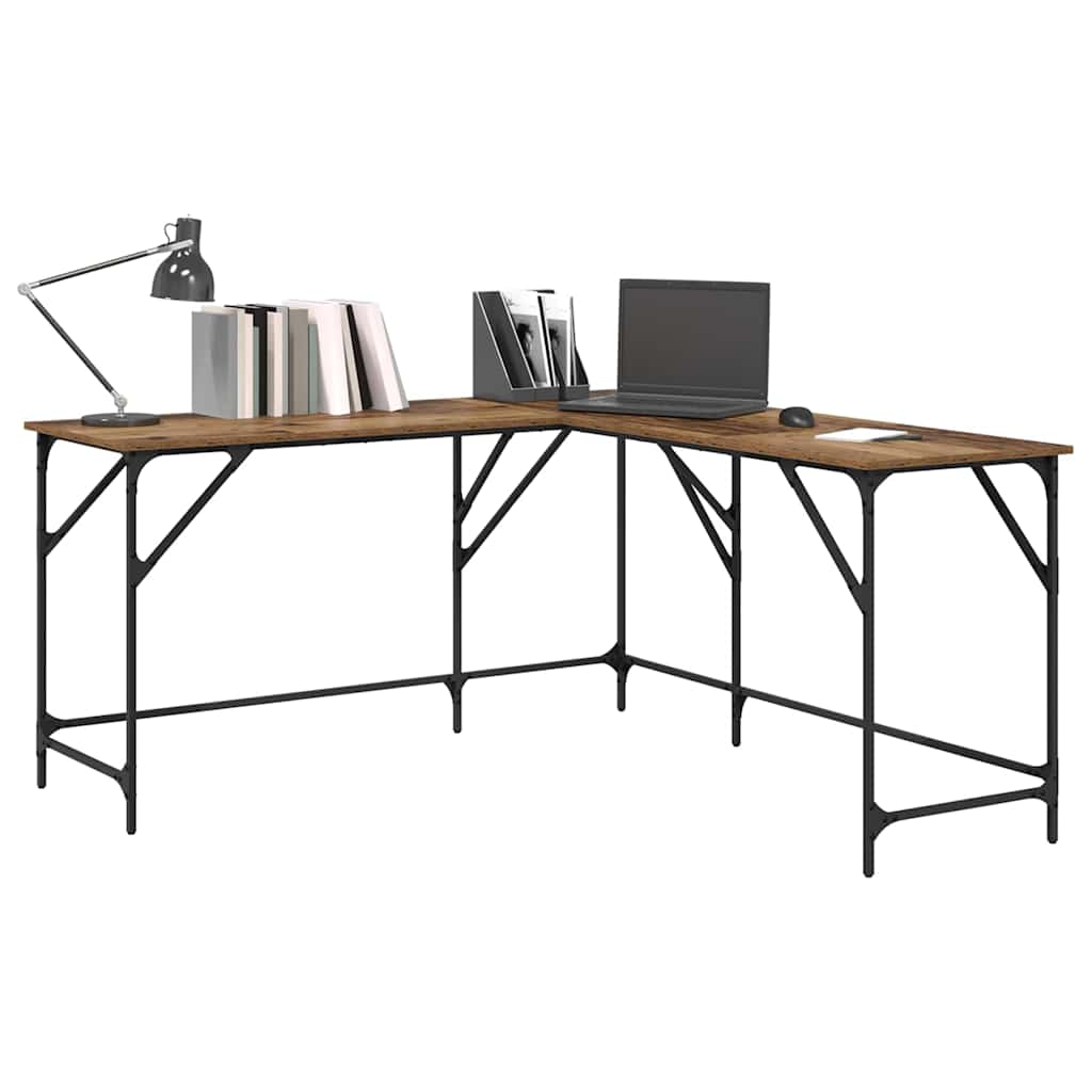 vidaXL Desk Old Wood 149 x 149 x 75 cm Engineered Wood