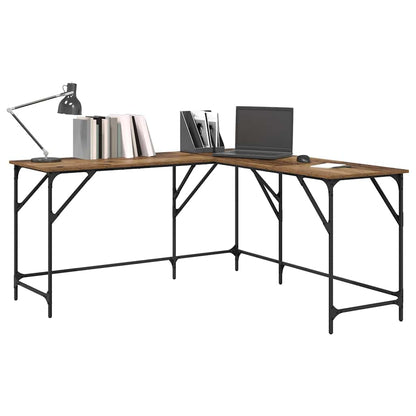 vidaXL Desk Old Wood 149 x 149 x 75 cm Engineered Wood