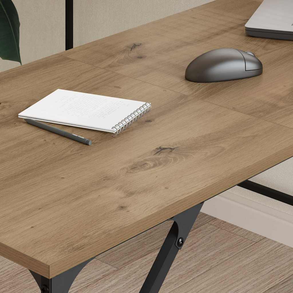 vidaXL Desk Artisan Oak Engineered Wood 149 x 149 x 75 cm