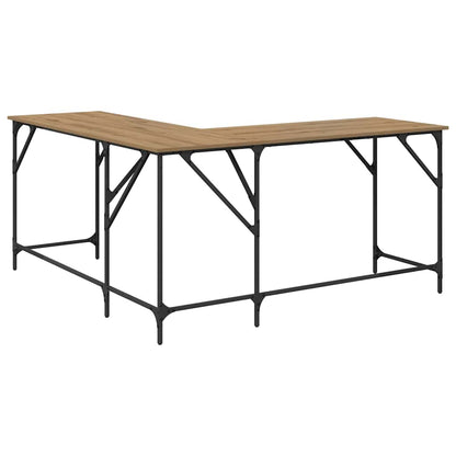 vidaXL Desk Artisan Oak 149 x 149 x 75 cm Engineered Wood