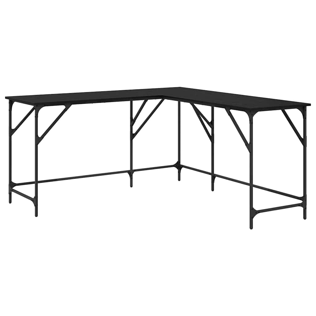 vidaXL Desk Black Oak 149 x 149 x 75 cm Engineered Wood
